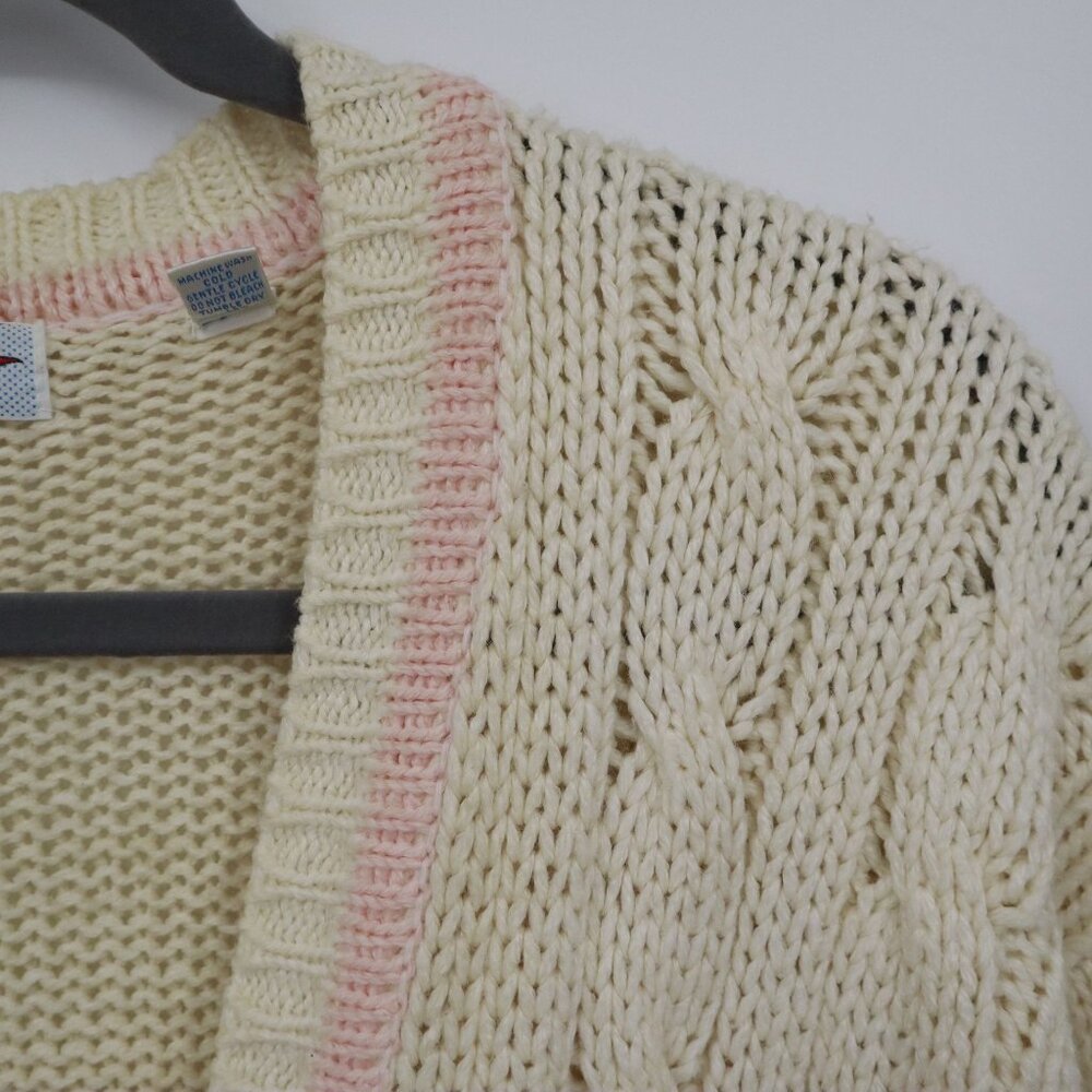 Bravo Cardigan Womens M Cream Fishermancore Soft Girl Kawaii Fairycore Cottage - Picture 6 of 16